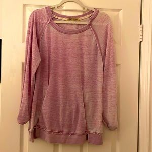 Pink casual long sleeve shirt